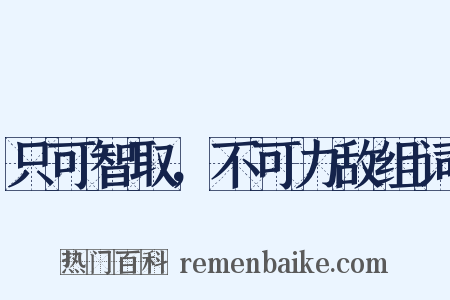 只可智取，不可力敌组词是什么意思的图片